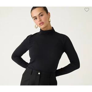 J.Crew Long Sleeves Tissue turtleneck In Black Sz Small NWT